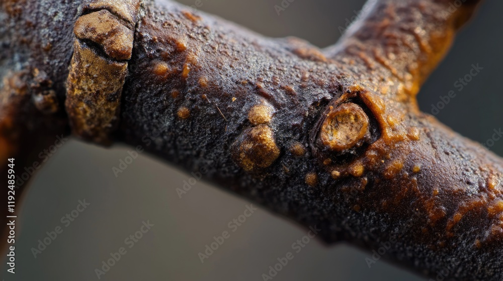 Poster A detailed view of a tree branch with leaves and branches