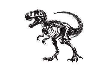 Dinosaur Skeleton silhouette Art 