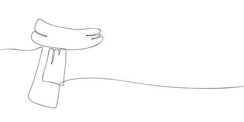A single line drawing of a scarf. Continuous line scarf icon. One line icon. Vector illustration.