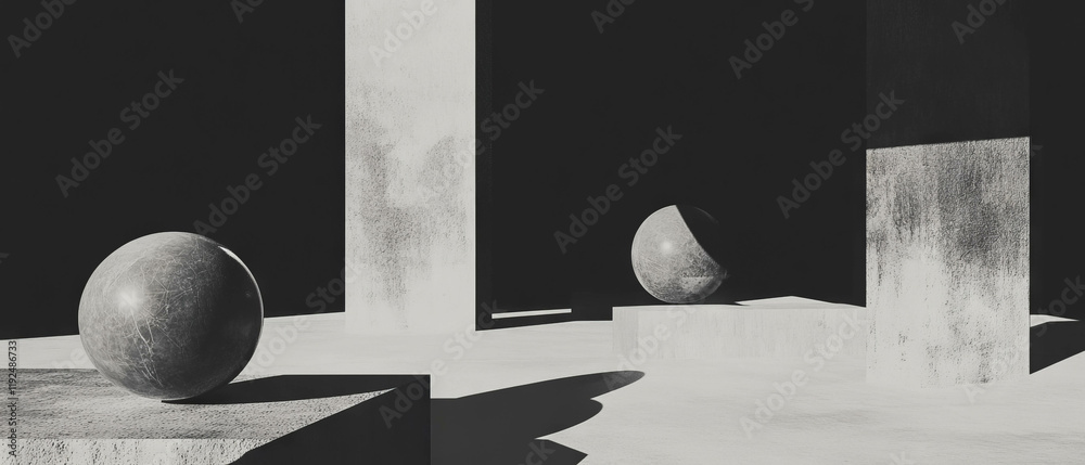Aufkleber Geometric shapes arranged in a balanced and minimalist layout for artistic expression