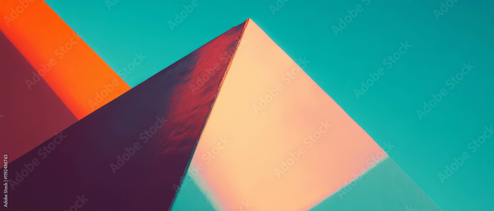 Poster Dynamic arrangement of geometric shapes creating minimalistic balance in design