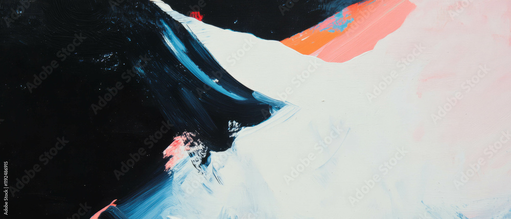 Poster Exploring fluidity and color through minimalist brushstrokes