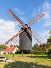 Historic windmill near Vaggerl&oslash;se Sogn, Falster, Denmark