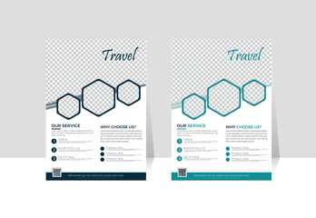 Simple Minimalistic Creative Travel Flyer Template Design