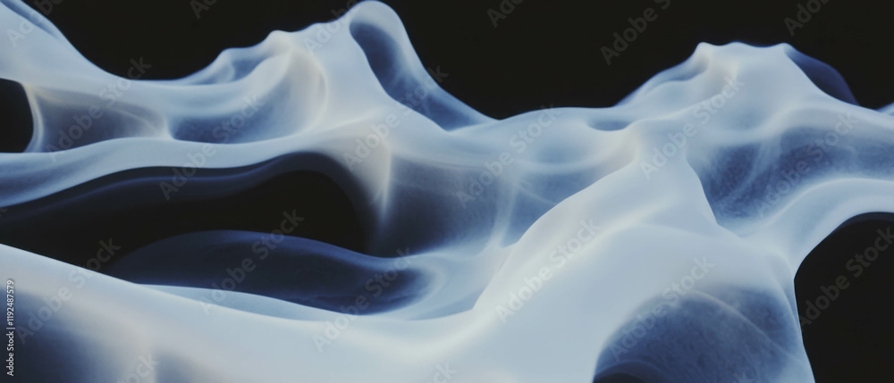 Poster soft blurred shapes create a dreamlike atmosphere of mystery and intrigue