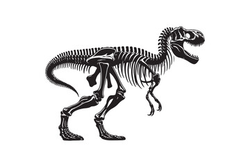 Fototapeta premium Dinosaur Skeleton silhouette Art 