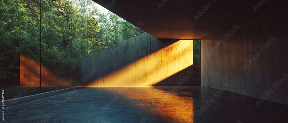 Poster soft and diffused lighting creates a tranquil atmosphere in a minimalist space