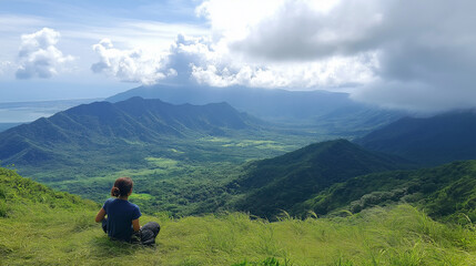 Naklejka premium Exploring Scenic Mountain Adventure and Breathtaking Nature Views