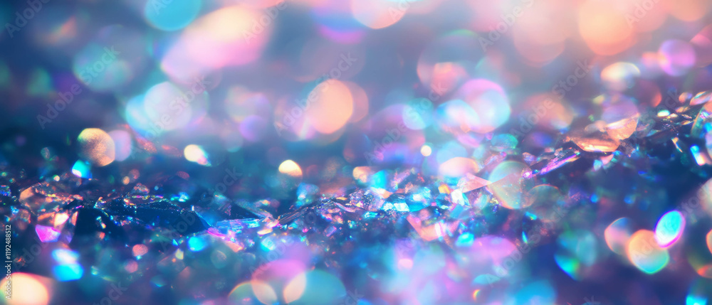 Poster sparkling crystals reflecting light create a dazzling and glamorous effect
