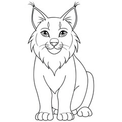 Obraz premium cat lyxn outline vector for kids book