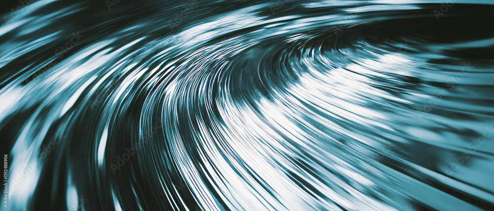 Poster dynamic visual effect of spun aluminum with circular grain patterns and vibrant reflections