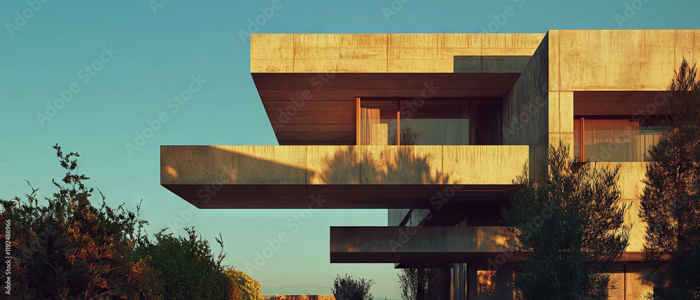 Leinwandbilder innovative use of stacked volumes and cantilevered structures in modern architecture