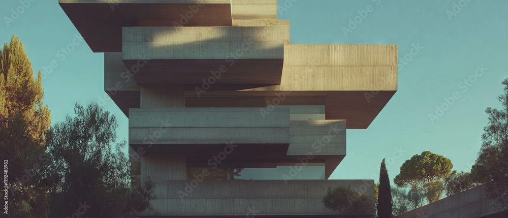 Poster innovative cantilevered structures showcase modern architectural design principles
