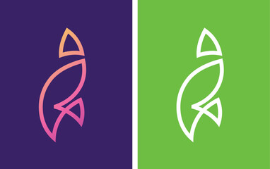 Flat minimalist logo design isolated on white background