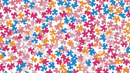 Colorful Puzzle Pieces Background: Abstract Jigsaw Pattern for Design and Decoration