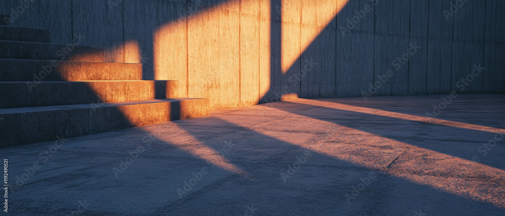 Poster shadows and highlights interplay on minimalist architecture creating striking depth and dimension