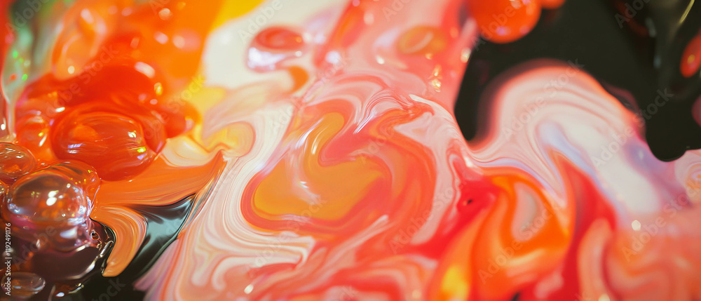 Poster vibrant dance of swirling colors and abstract forms creates a mesmerizing visual experience