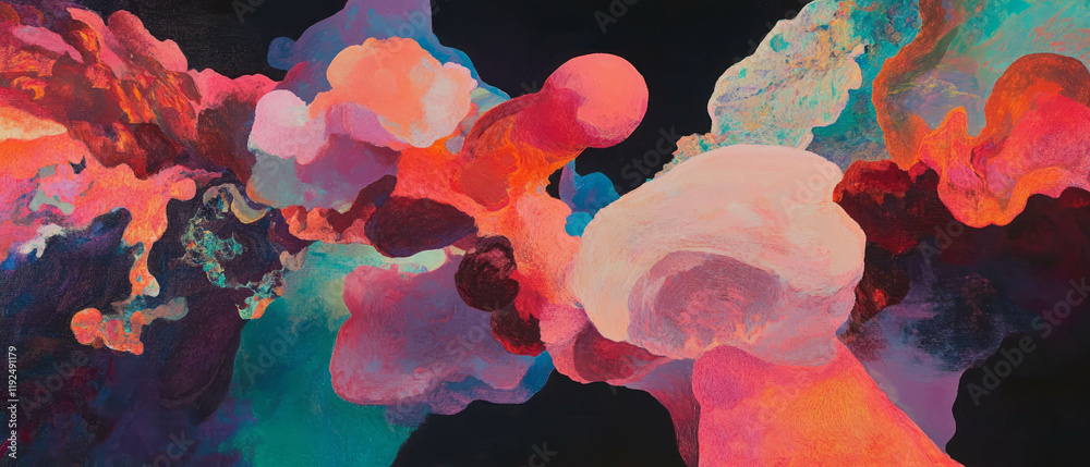 Poster Swirling colors create an enchanting kaleidoscopic visual experience in abstract patterns