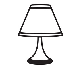 Obraz premium Lamp isolated on white background, Silhouette table lamp icon