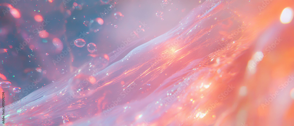 Poster underwater light rays illuminate bubbles in a vibrant aquatic environment