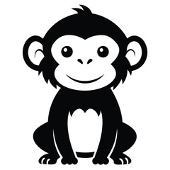 Fototapeta premium cute monkey vector design logo for kids product 