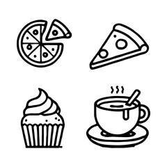bread icon minimal lines on white background