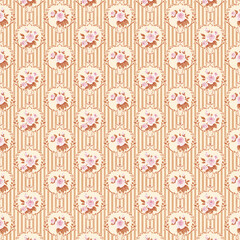 Seamless floral background fabric with ditsy and daisy pattern