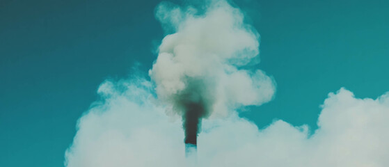 Fototapeta premium Wisps of smoke swirling gently against a soft blue backdrop creating an ethereal mood