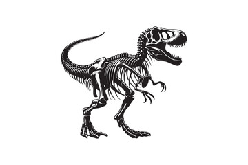 Dinosaur Skeleton silhouette Art 