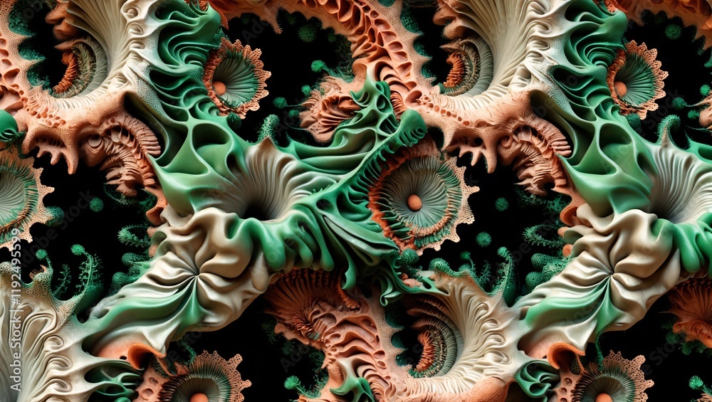 Fototapete abstract fractal design showcasing intricate patterns and vibrant colors creating a sense of depth a