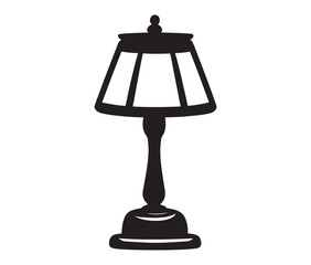 Obraz premium Lamp isolated on white background, Silhouette table lamp icon