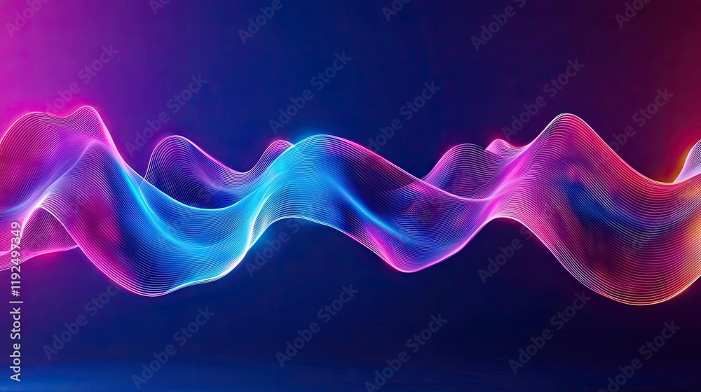 Aufkleber studio absorber concept. abstract colorful wave design with vibrant light effects on a dark backgrou