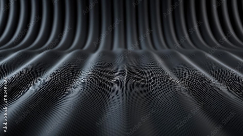 Aufkleber studio absorber concept. abstract black wave pattern showcasing depth and texture in a minimalist de