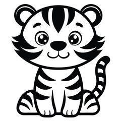 vector design silhouette of a tiger 
