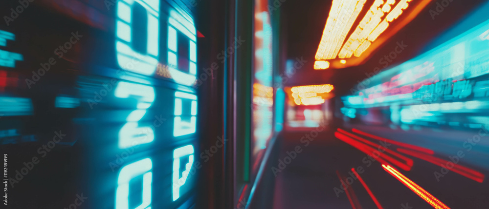 Aufkleber retro cinematic countdown with flickering numbers captures nostalgic atmosphere vividly