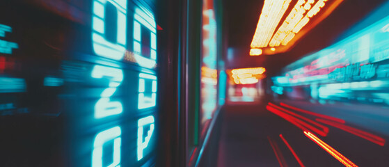 Retro cinematic countdown with flickering numbers captures nostalgic atmosphere vividly