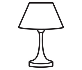 Obraz premium Lamp isolated on white background, Silhouette table lamp icon