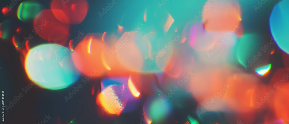 Poster retro halation effect creates dreamy atmosphere with glowing edges and vibrant colors