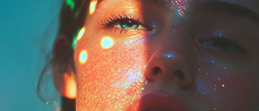 Glowing edges and halation effect create a dreamy atmosphere with vibrant color highlights