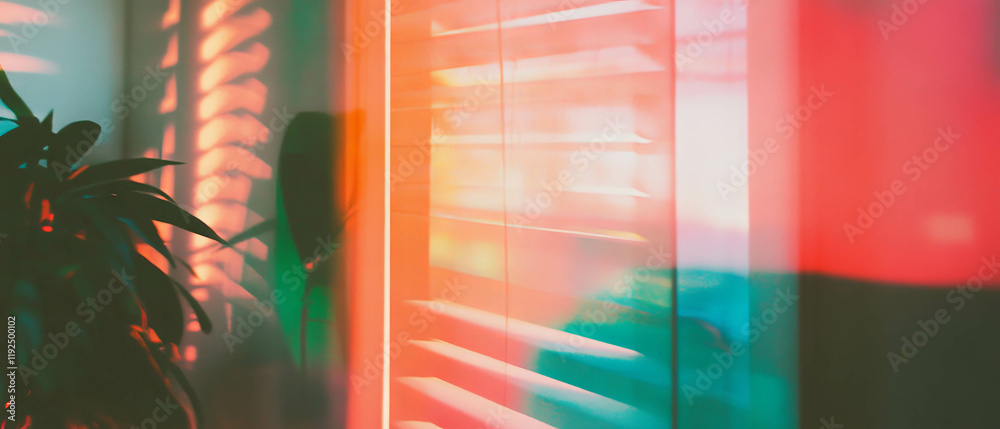 Aufkleber captivating retro light leaks create an ambiance of warmth in a cozy indoor setting