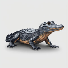Obraz premium Young alligator, detailed illustration, textured skin.