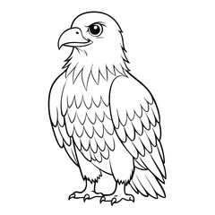 Fototapeta premium cute bald eagle vector design silhouette 