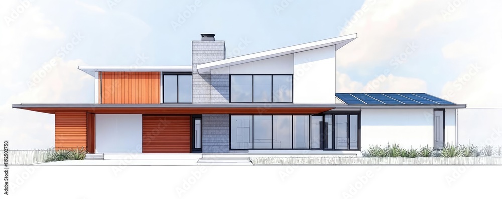 Poster architect sketching concept. modern architectural design showcasing sleek lines and innovative mater