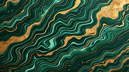 luxury wallpaper. Green marble and gold abstract background texture. Dark green emerald marbling with natural luxury style swirls of marble and gold 