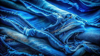 Blue Torn Denim Jeans Texture - Long Exposure Photography Stock Photo