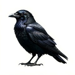 Fototapeta premium A crow side view, illustration isolated white 