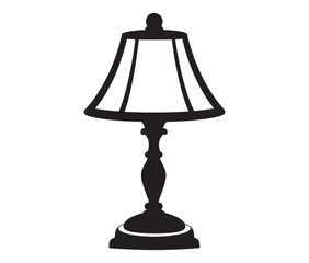 Obraz premium Lamp isolated on white background, Silhouette table lamp icon