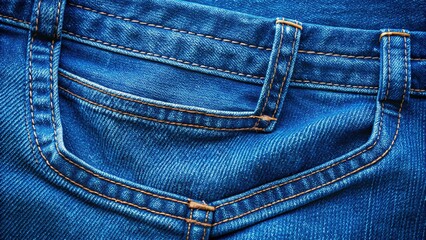 Close-up Back View of Blue Jeans Pockets - Modern Minimalist Background Stock Photo