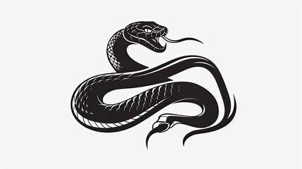 Obraz premium Black vector logo of a snake