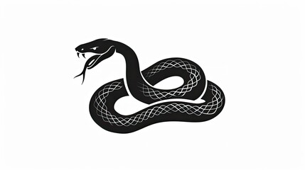 Black vector logo of a snake